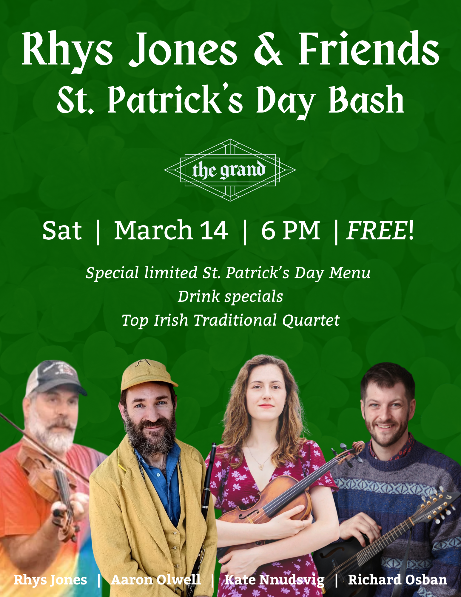 Rhys Jones &amp; Friends: St. Patrick’s Day Bash