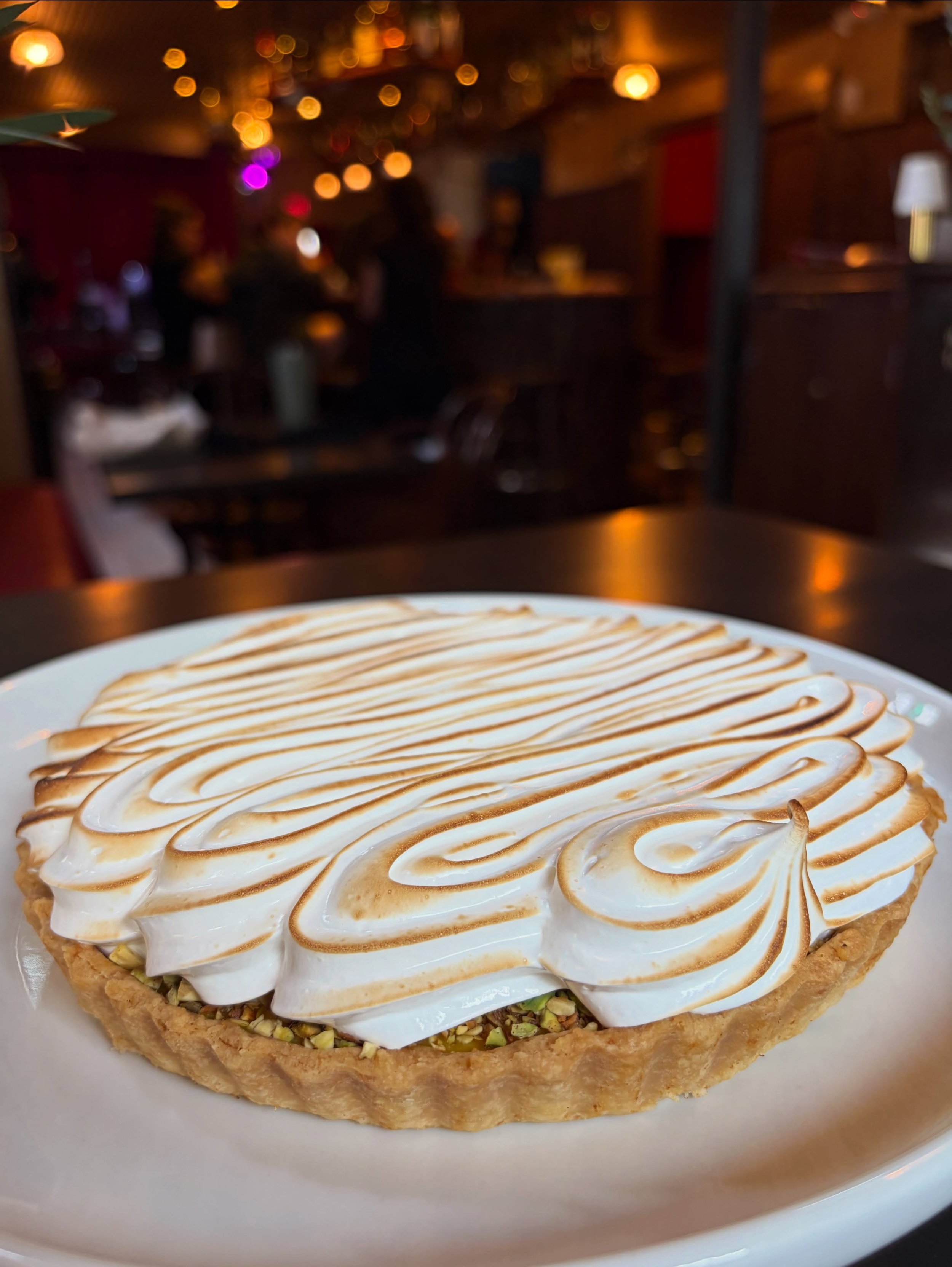 On the menu this week: 
Saffron &amp; Vanilla Custard Tart&nbsp;&nbsp;
topped with Toasted Meringue and Pistachio 
🔥