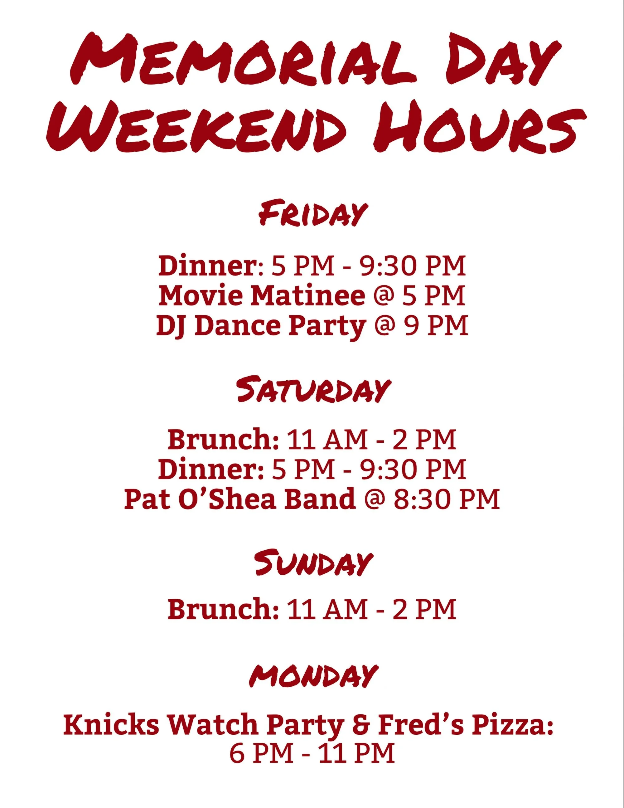 We&rsquo;ve got you covered for an indoor Memorial Day weekend! 

Friday, movie matinee (Enchanted) at 5 PM, then a Spring dance party with @nickneutronz (Mother Nature might not be in the zone, but DJ Nick always is).

Saturday, BRUNCH from 11 AM - 