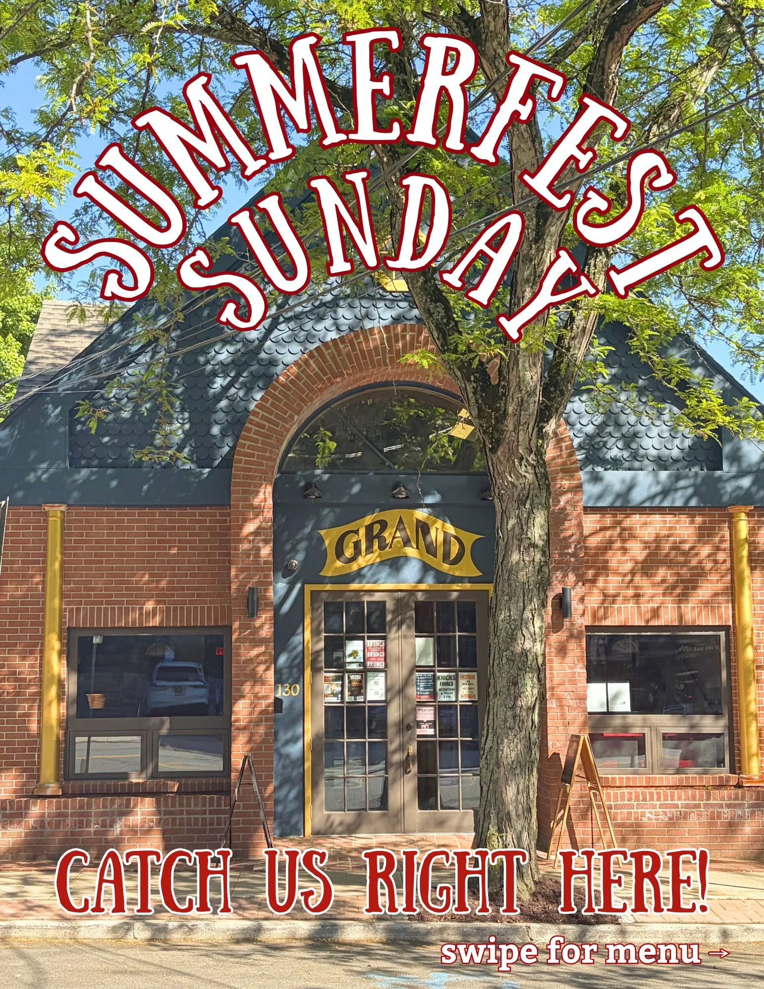 Team Grand is PSYCHED for our first Croton Summerfest!!

You&rsquo;ll find us Sunday on the street outside our building slinging wine, beer, margs, and a couple of delicious sandwiches. 

Plus, we&rsquo;ll be OPEN INSIDE all day with a full bar &amp;