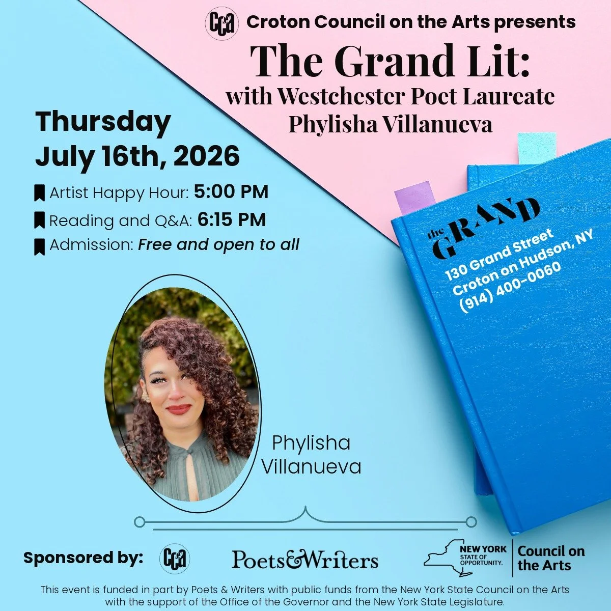 Artist Happy Hour &amp; Poetry Reading with Poet Laureate, Phylisha Villanueva