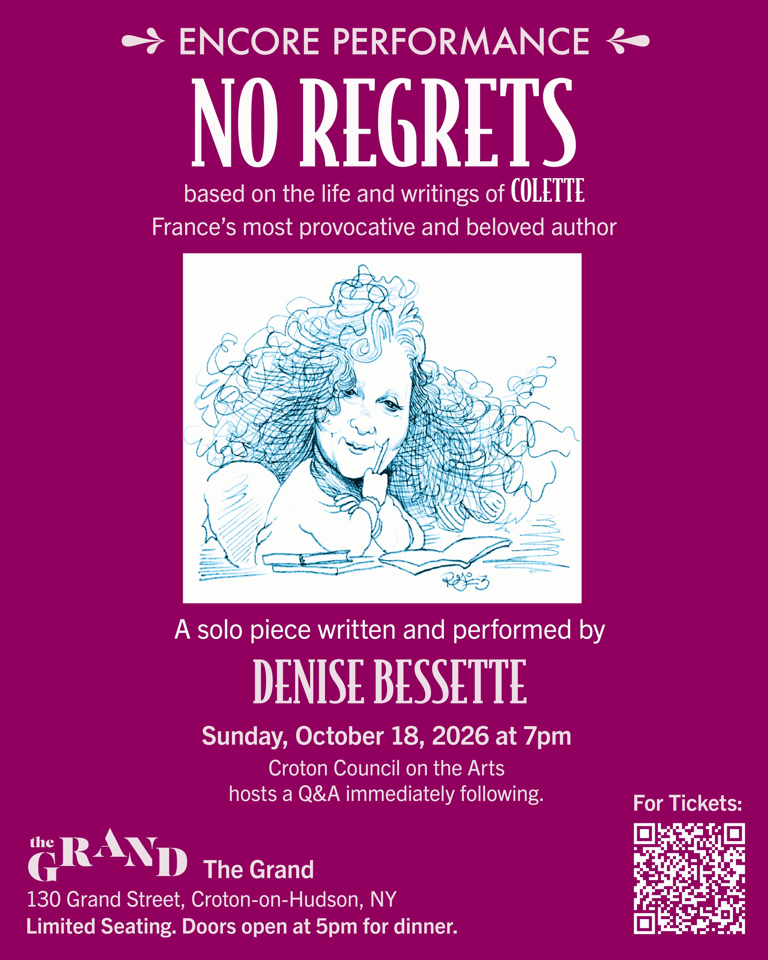 NO REGRETS : Based on the writings of Colette