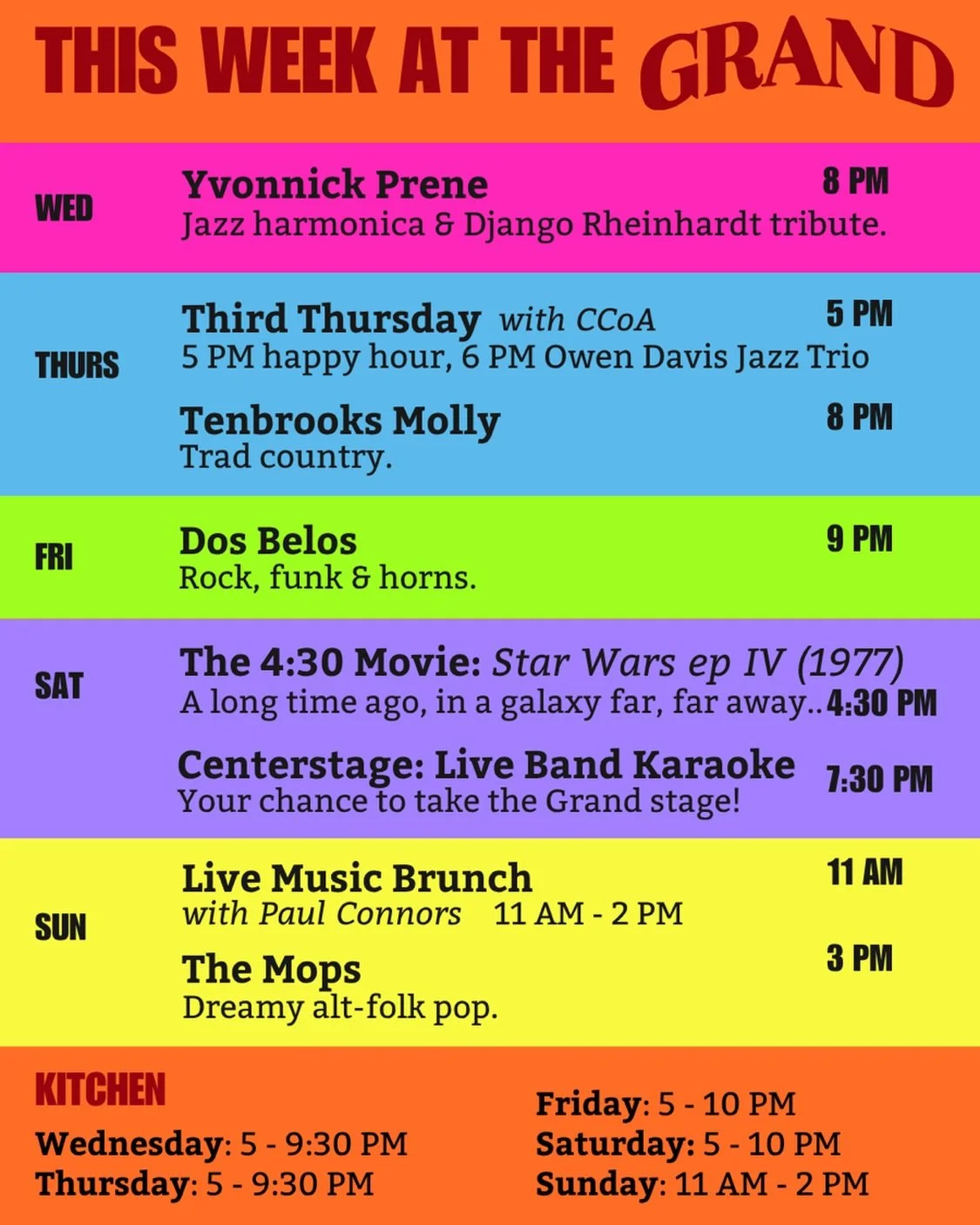 This week at The Grand