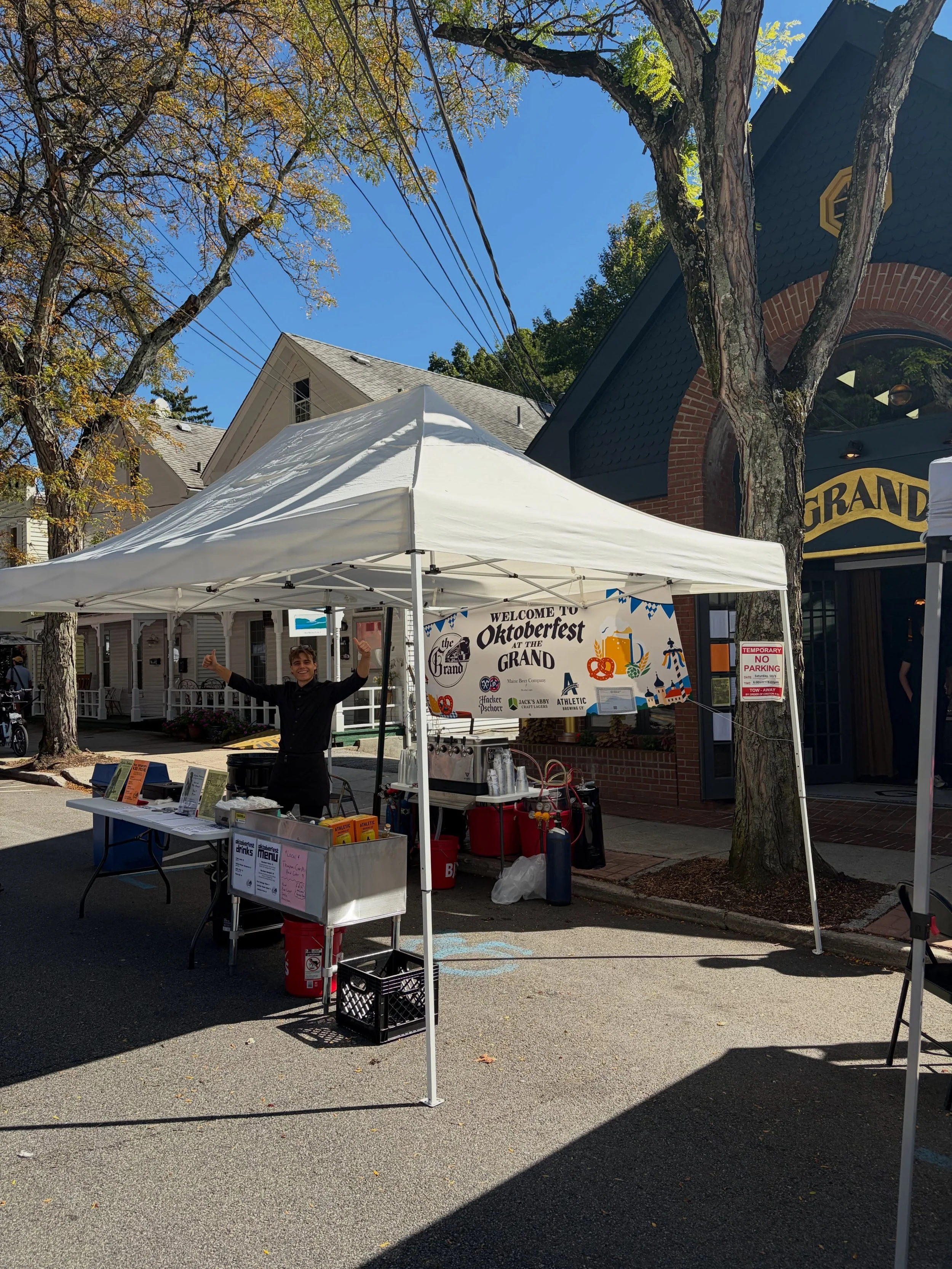 Team Grand is outside all day for Croton Oktoberfest. Come through for a schnitzel &amp; a beer!