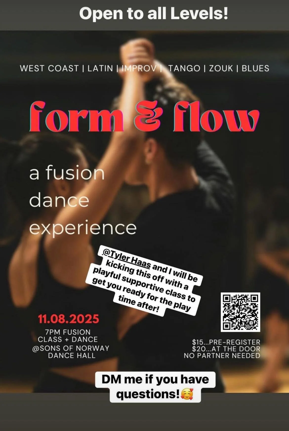In just two weeks I have the incredible pleasure of putting on the second ever Fusion dance in Bend,OR!!!! 🥹 

Those that know me, know how much I love to dance. This last year I made it one of my missions to spread the joy of moving our bodies as a