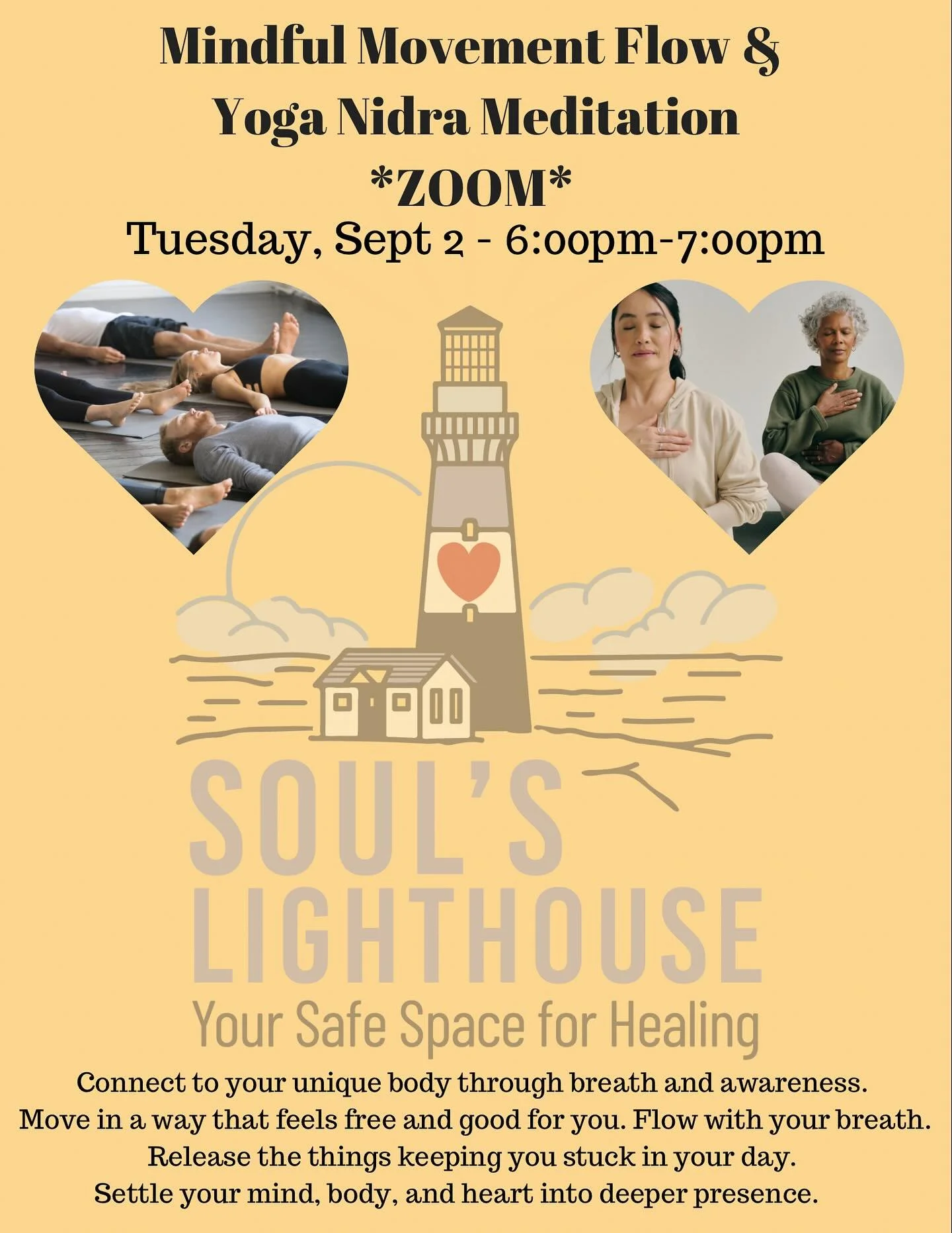 Join me on Zoom for a class accessible to ANYbody and any BODY regardless of experience or physical limitation (can be 100% done in a chair). 

Offerings: 

Mindful Movement Flow
An all levels, beginner and chair friendly, class that incorporates gen