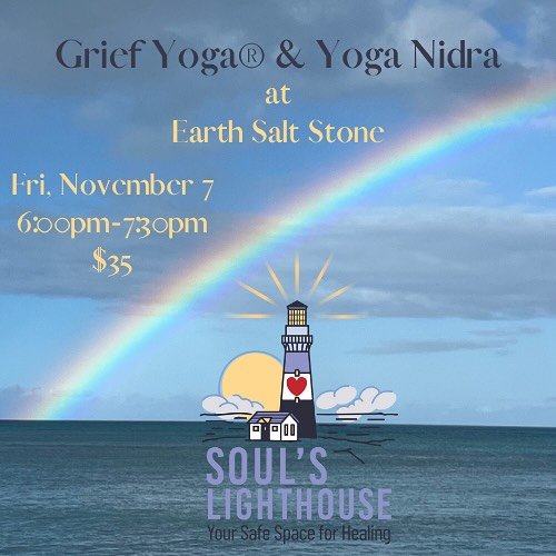 THIS FRIDAY from 6:00pm-7:30pm!!! Join me in the safe, calm setting of the salt cave @earth.salt.stone to welcome, explore and release the heaviness of your grief and pain.  Allow your grief to &ldquo;speak&rdquo;. The Grief Yoga&reg; practice uses b