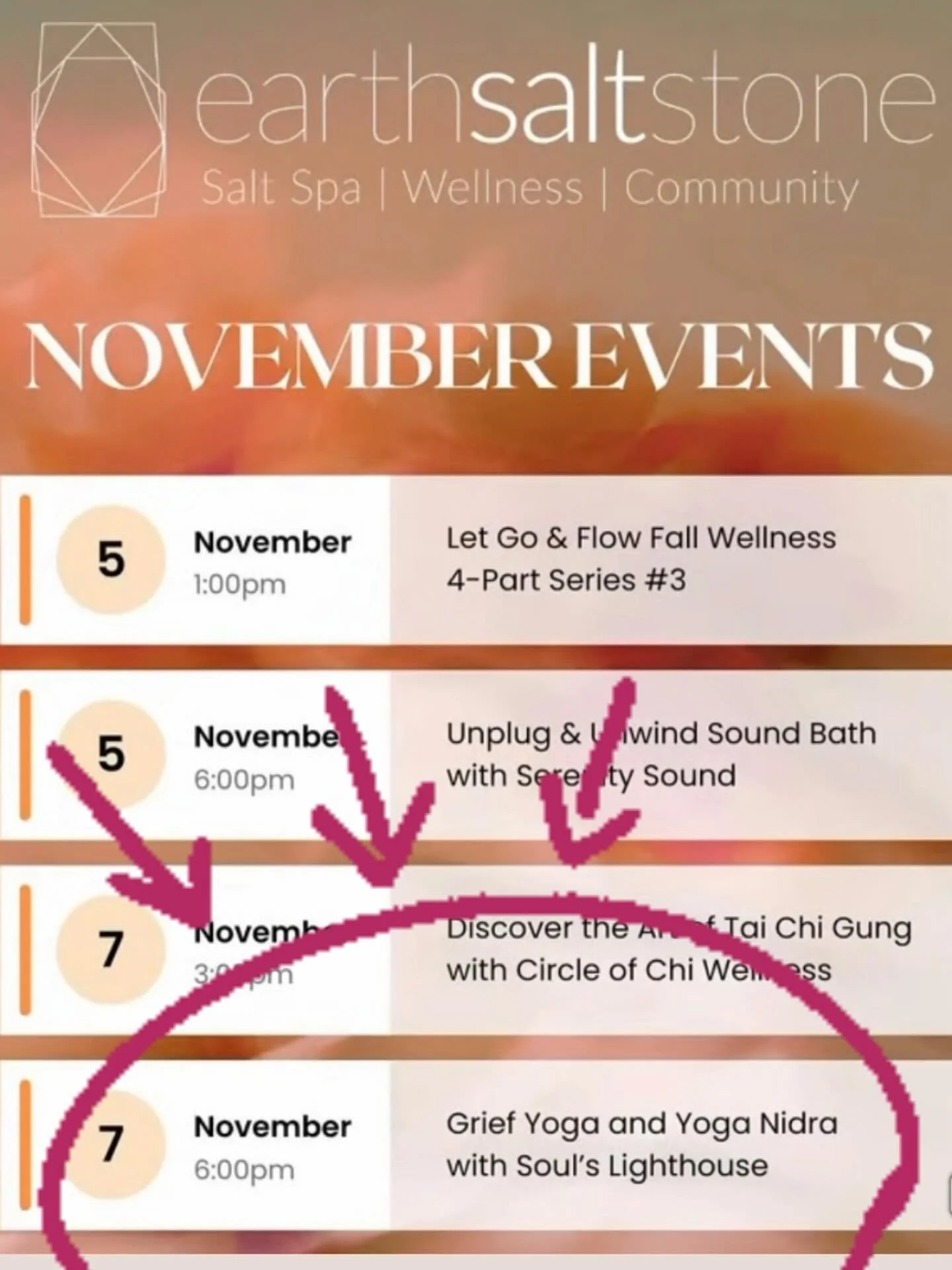 Join me TOMORROW, Friday, November 7 from 6:00pm-7:30pm in the safe, calm setting of the salt cave at @earth.salt.stone  Welcome, explore and release the heaviness of your grief and pain.  Allow your grief to &ldquo;speak&rdquo; and be witnessed. The