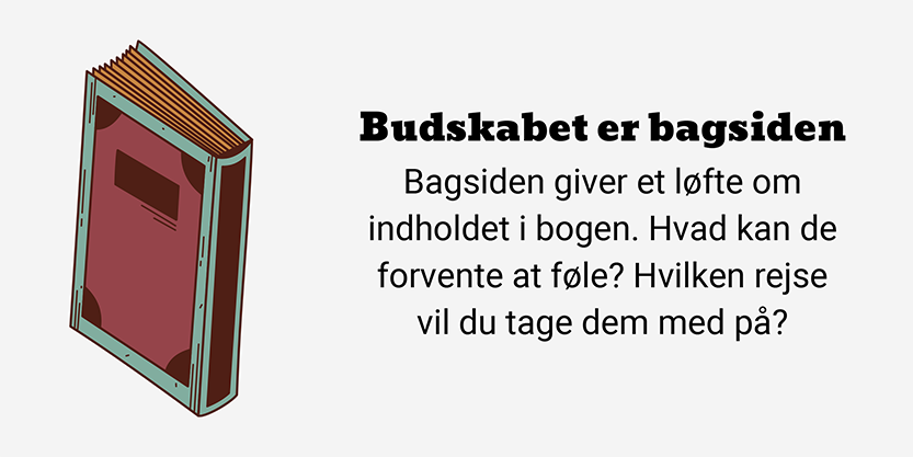 Dit budskab er som bagsiden af en bog, et løfte om indholdet