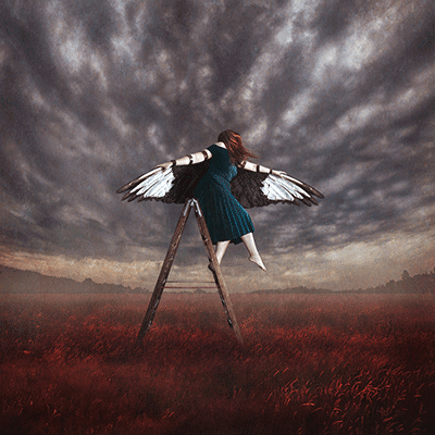 Fotokunst selvportræt med en malerisk stil