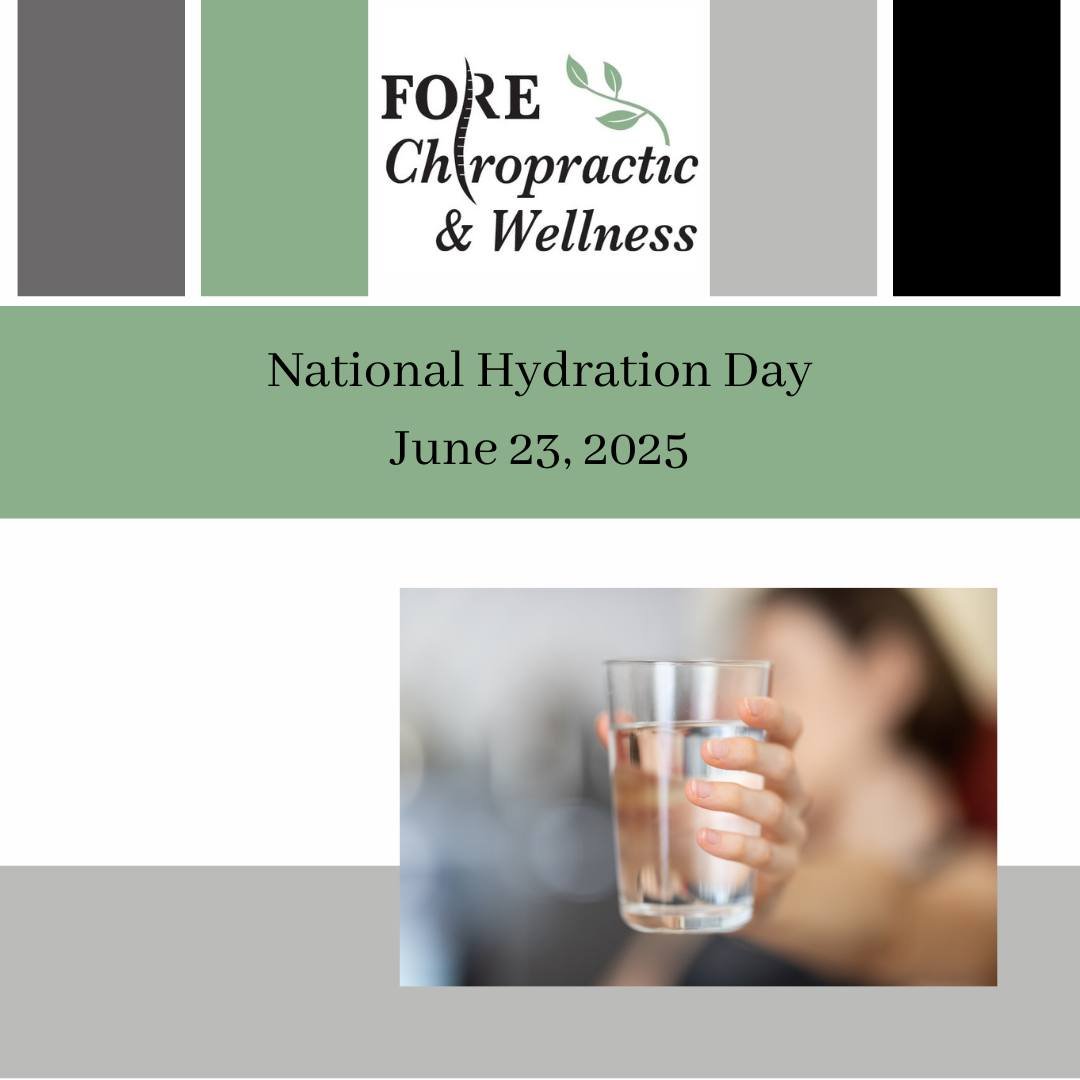 National Hydration Day!
Did you know staying hydrated is one of the easiest ways to support your spinal health? Water keeps your spinal discs cushioned, your joints moving smoothly, and your muscles functioning at their best—all things we care
