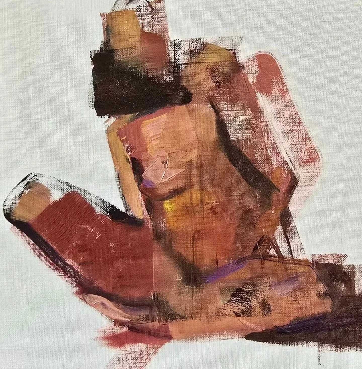 9x9 Oil on Canva  Figurative Studies Series by Heather Blackwell