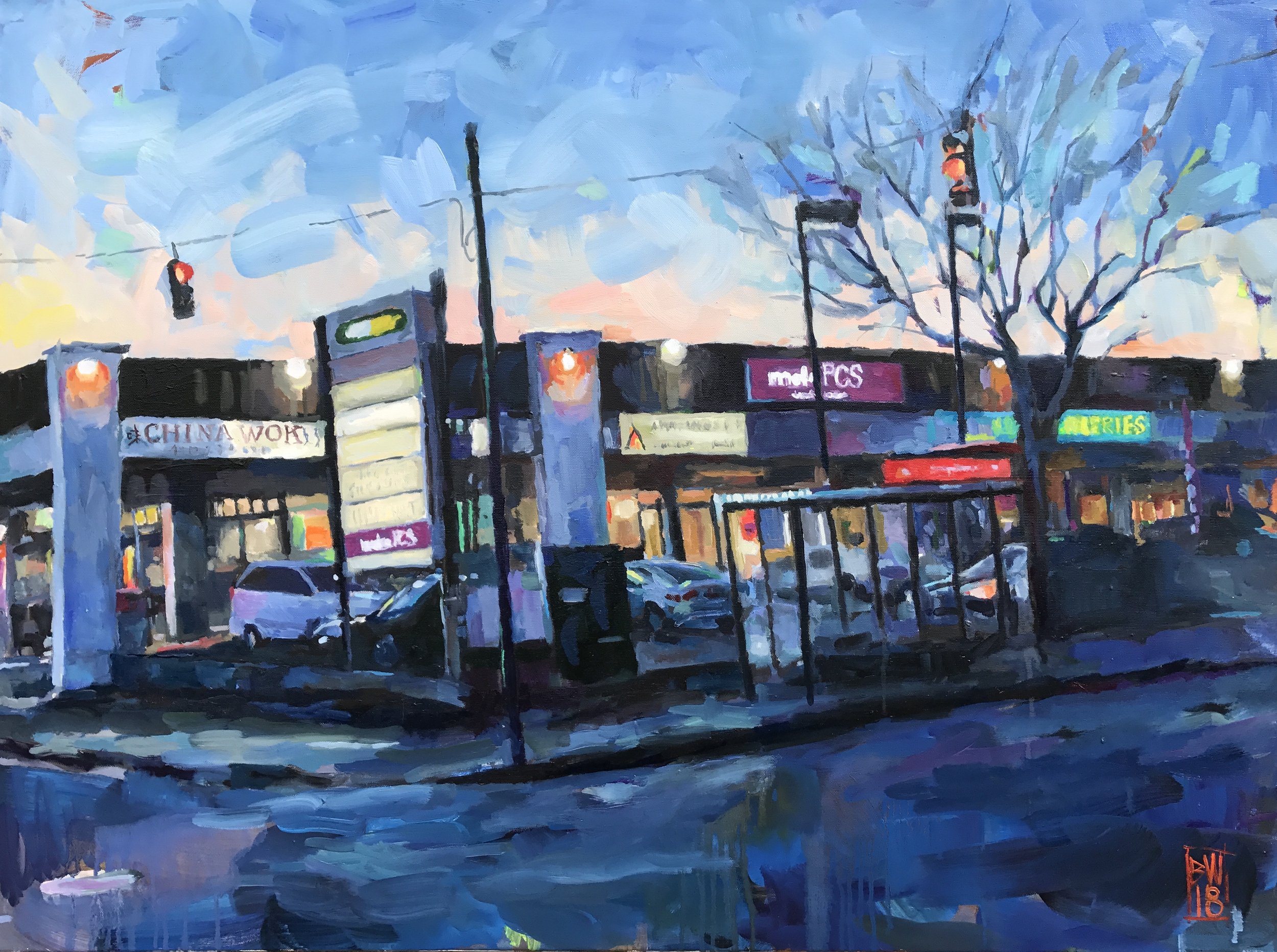 "Fayette and Highland" painting by Beth-Ann Wilson