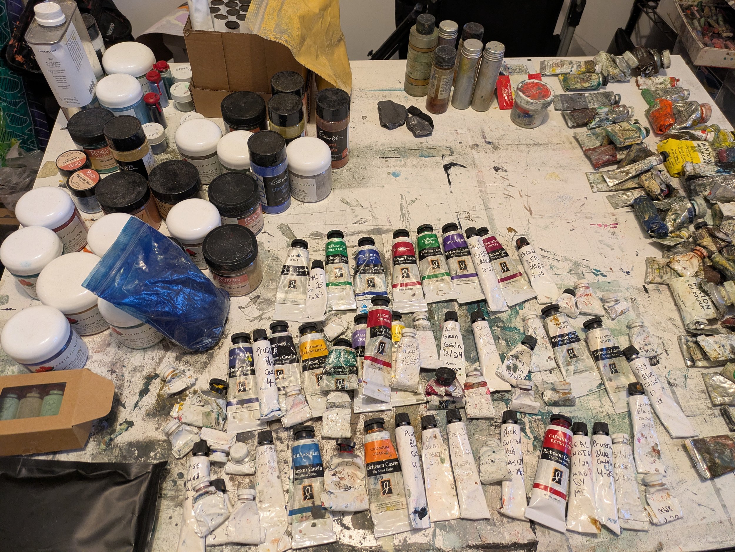 Collin Cessna will be leading a Workshop & Talk during the exhibition on Saturday, June 13, 2026, | 12-2pm "Intro to Casein Painting" Workshop by Collin Cessna. Followed by an Artist Talk at 3:30pm.  