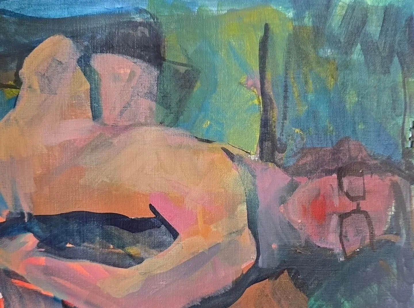 9x12 acrylic on canva paper Figure Studies Series by Heather Blackwell