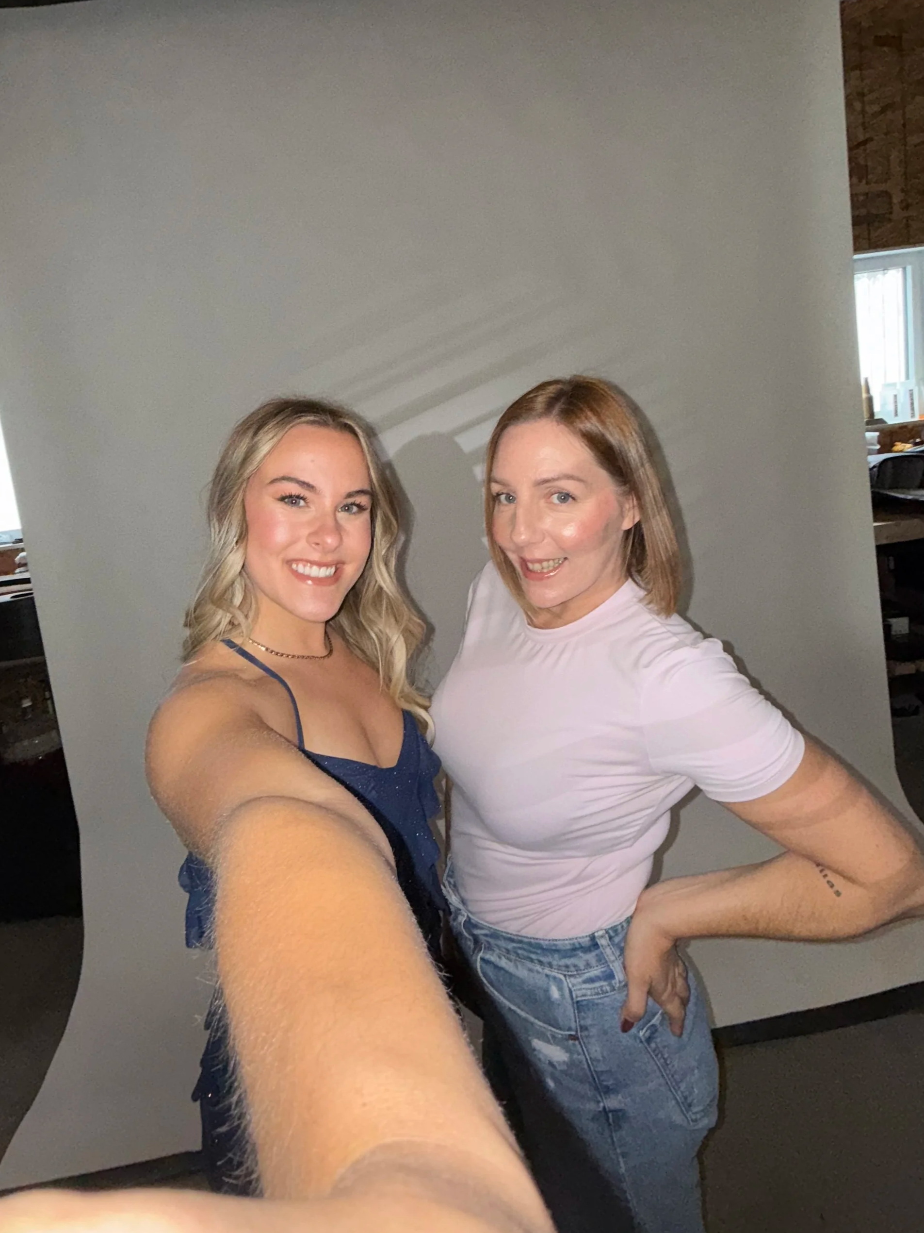 Melanie and I working together