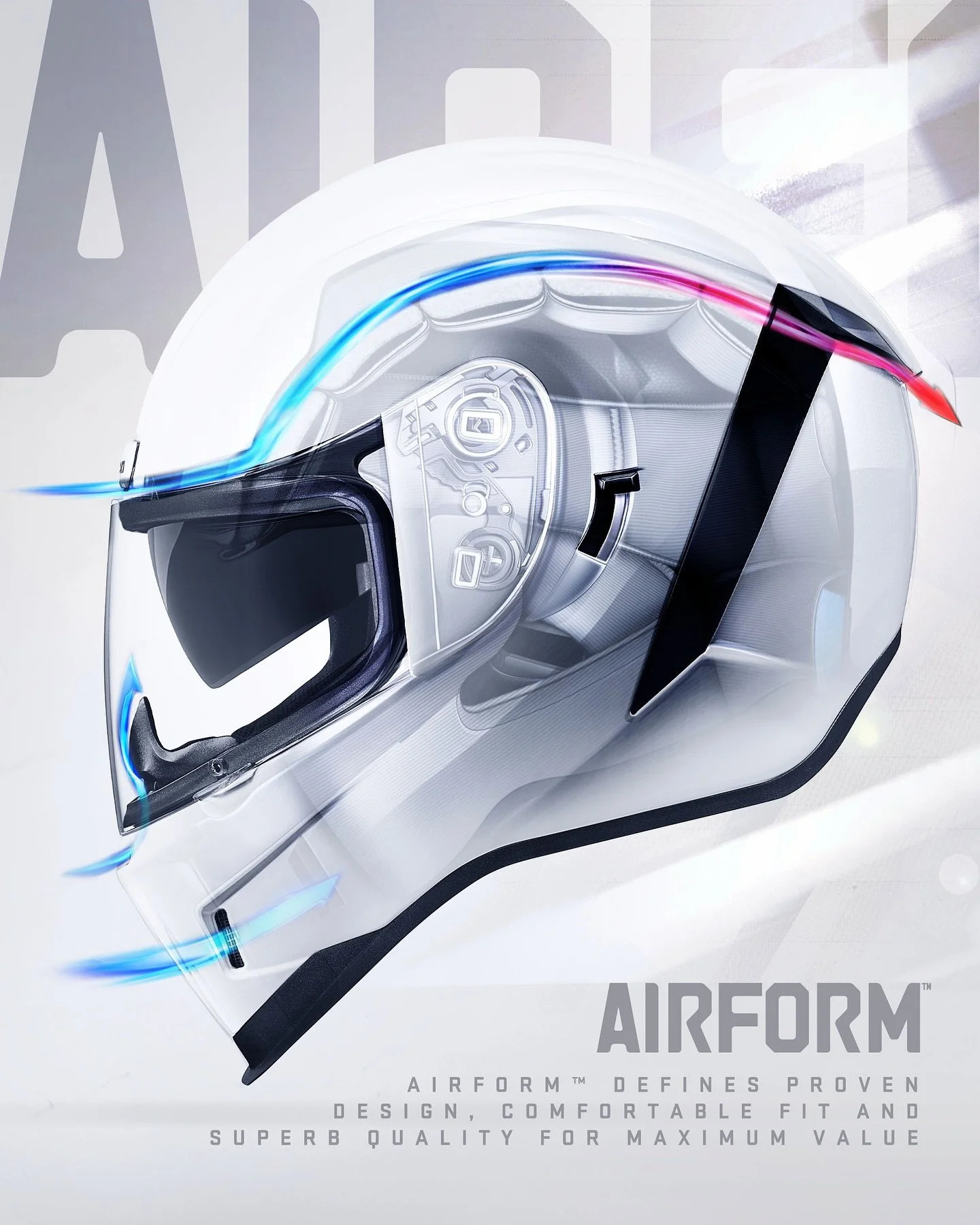 Pro-level tech made for everyday miles. The AIRFORM boasts a drop-down shield, a sculpted neck roll, and deep-channel airflow.
What&rsquo;s your must-have helmet feature?