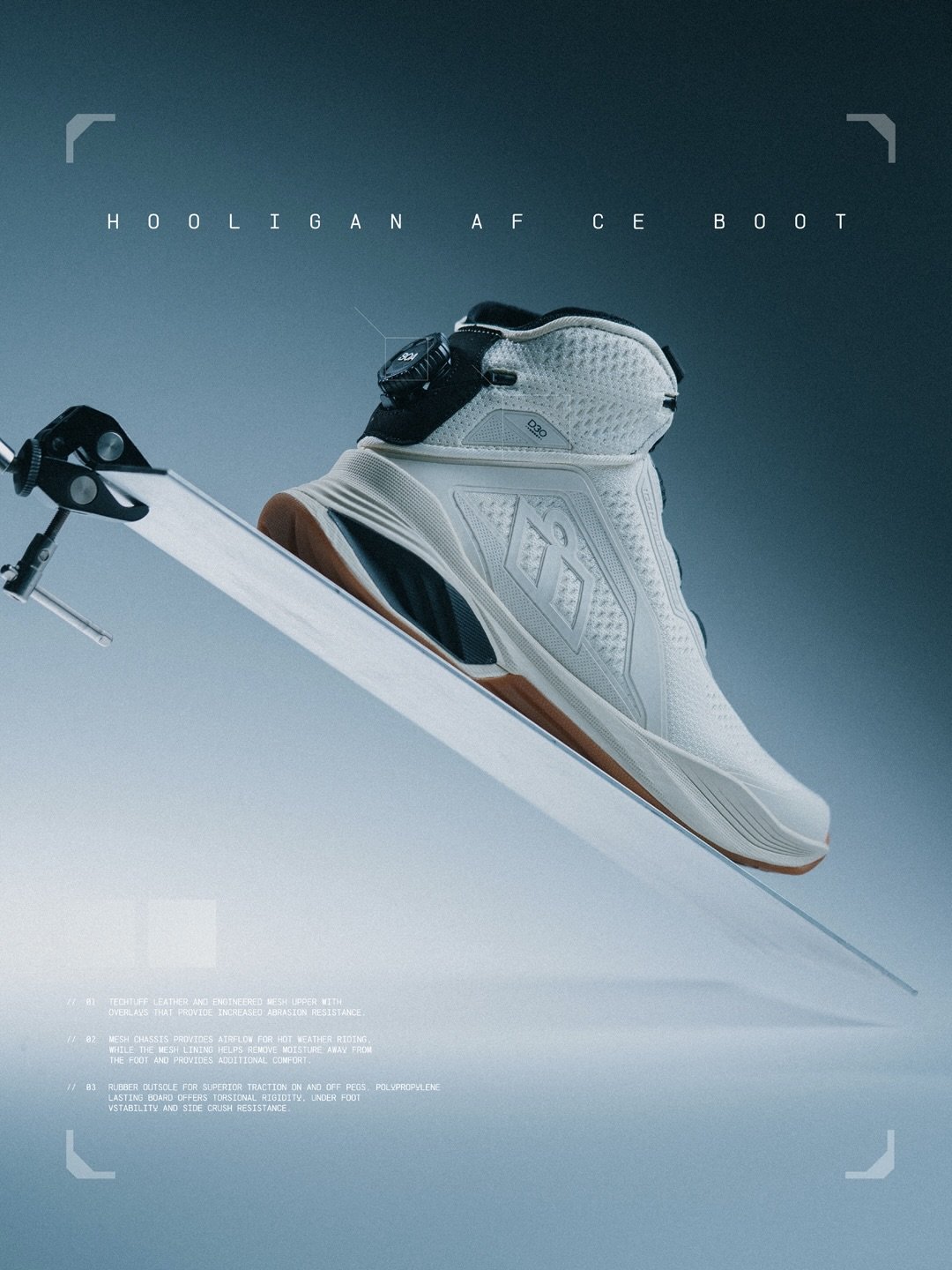 The Hooligan AF CS Boot. Built for the hustle. Tuned for the ride. Featuring BOA&reg; precision fit and D3O&reg; protection.

Available now at Authorized ICON dealers.