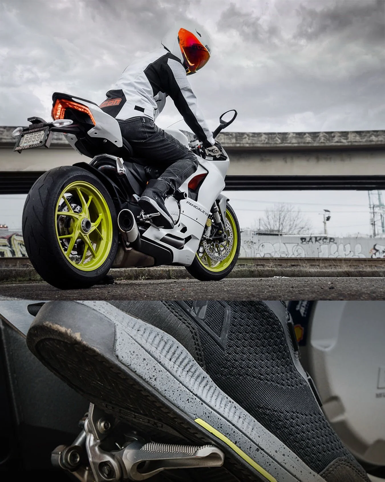 Looking fast standing still since 2002. The protection part is important too.
 
The ICON Overlord Vented CE, designed specifically for those hot days when you&rsquo;re on the throttle hard. Featuring a ventilated textile upper with Tech Tuff overlays