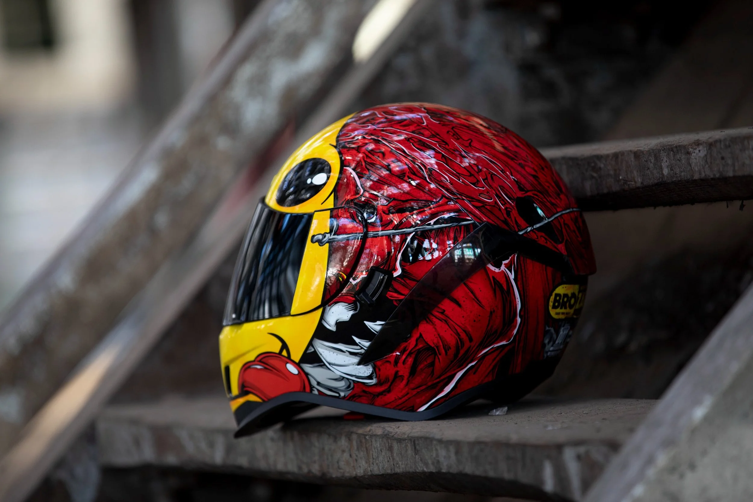 Tested by extreme athletes and emotionally unstable street riders since 2002.
 
The Airform Brozak helmet, unmistakable ICON style and loaded with features you need. Engineered to survive the street. Elevated to lead it.
Questions about fit, gear, or