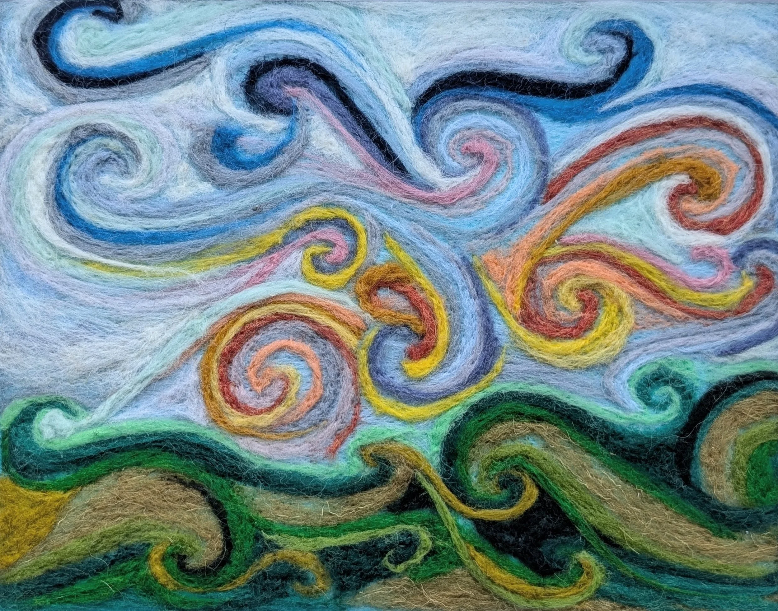 Psychedelic Sunrise
8"x10"
wool on felt
white mat 