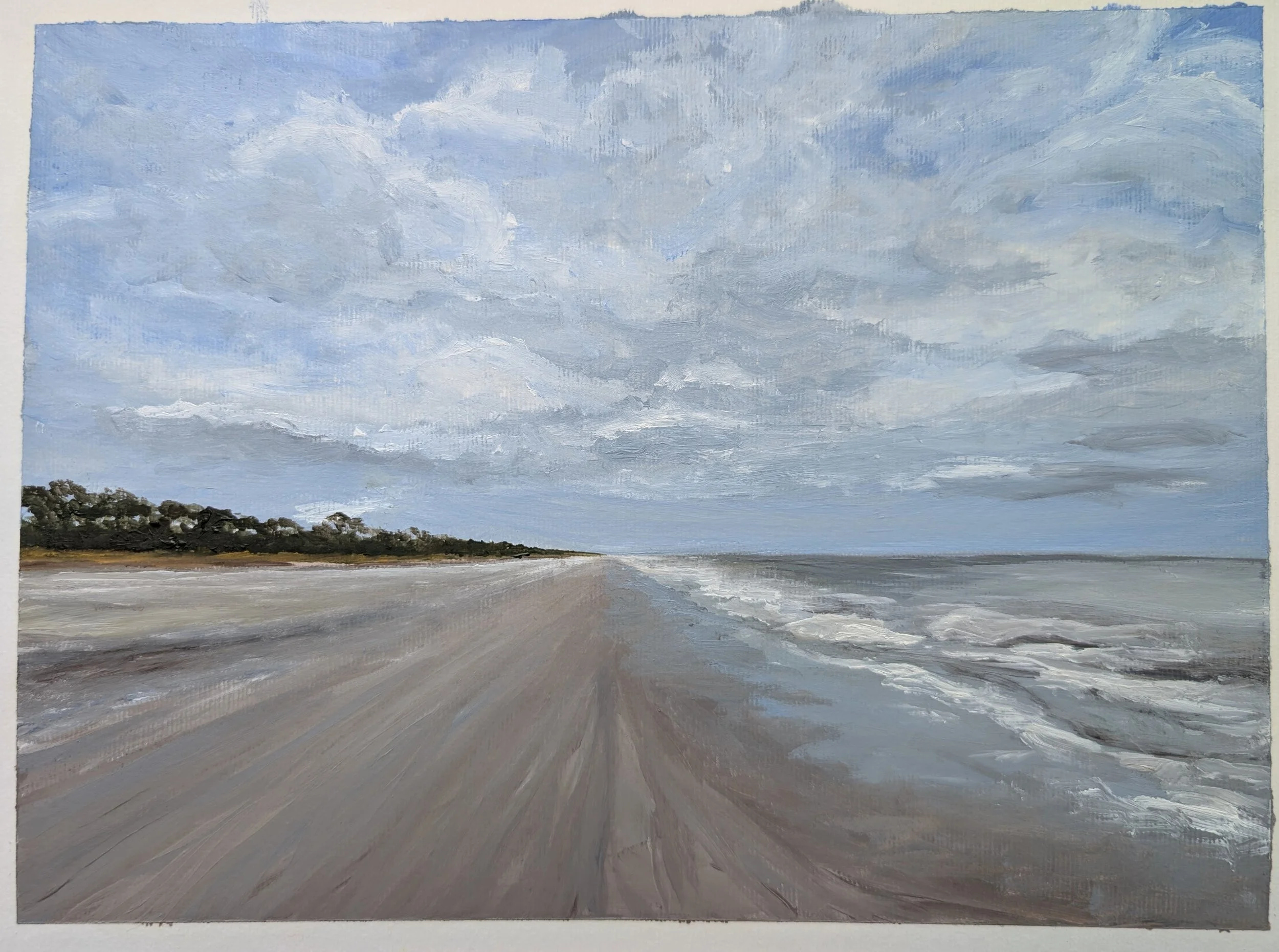 Hilton Head Beach
8"x10"
oil on paper
white mat, unframed