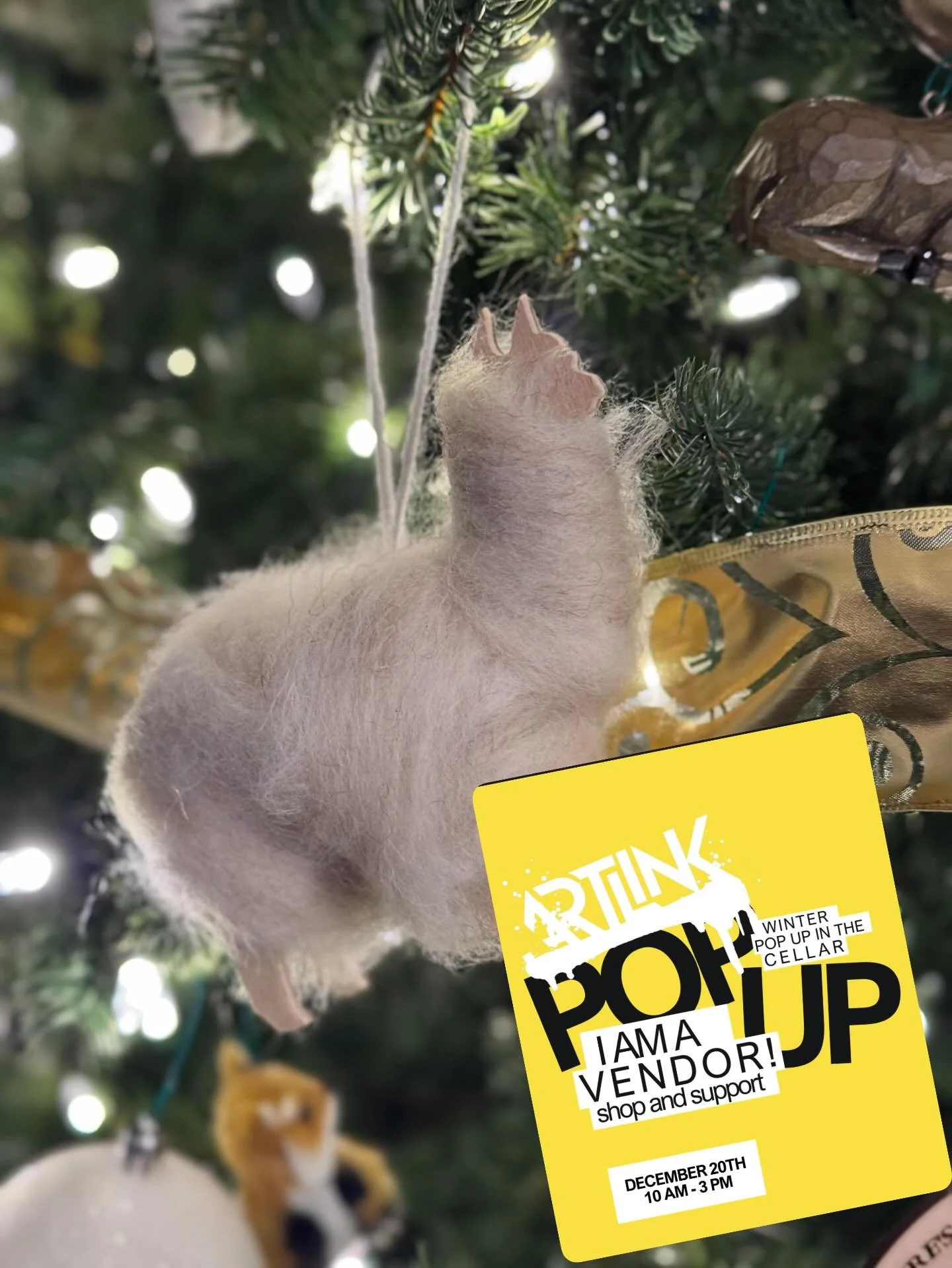 Come grab some alpaca ornaments or other alpaca products for Christmas THIS Saturday from 10-3 at The Cellar, 98 Franklin Street, Clarksville TN. I&rsquo;ll also have felted soap, shawls, yarn, beanies, and more!! #smallbusinesssaturday #shoplocal #h