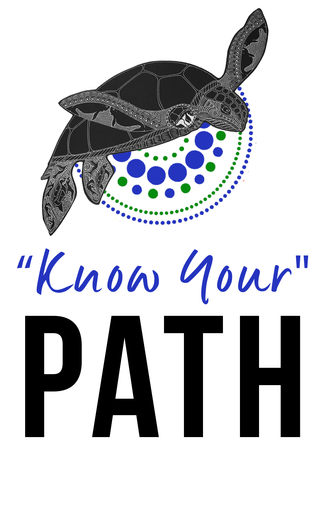 A stylized image of a turtle with intricate patterns, surrounded by colorful dots, and the phrase "Know Your" written below in blue cursive font.