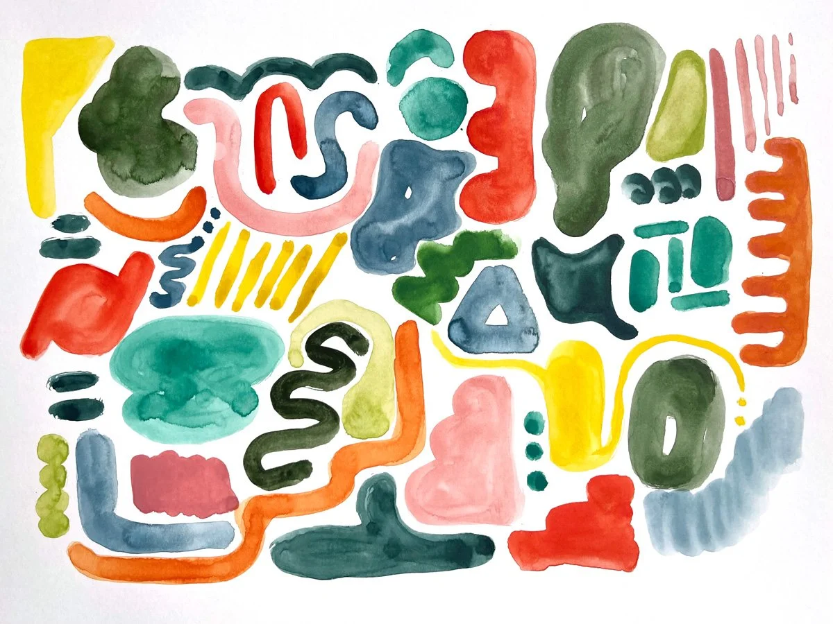 Watercolor shape exploration.