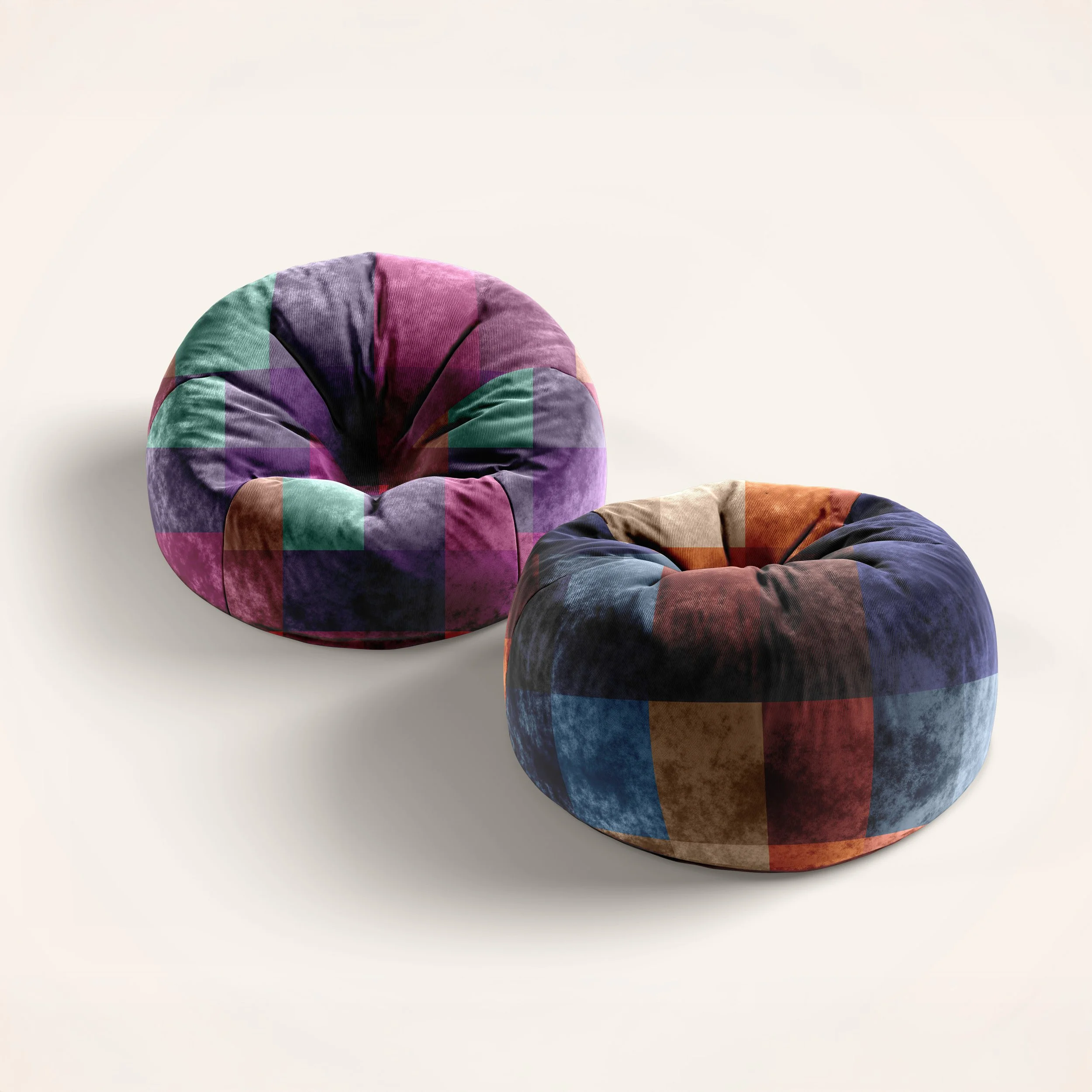 Sunset Plaid bean bags