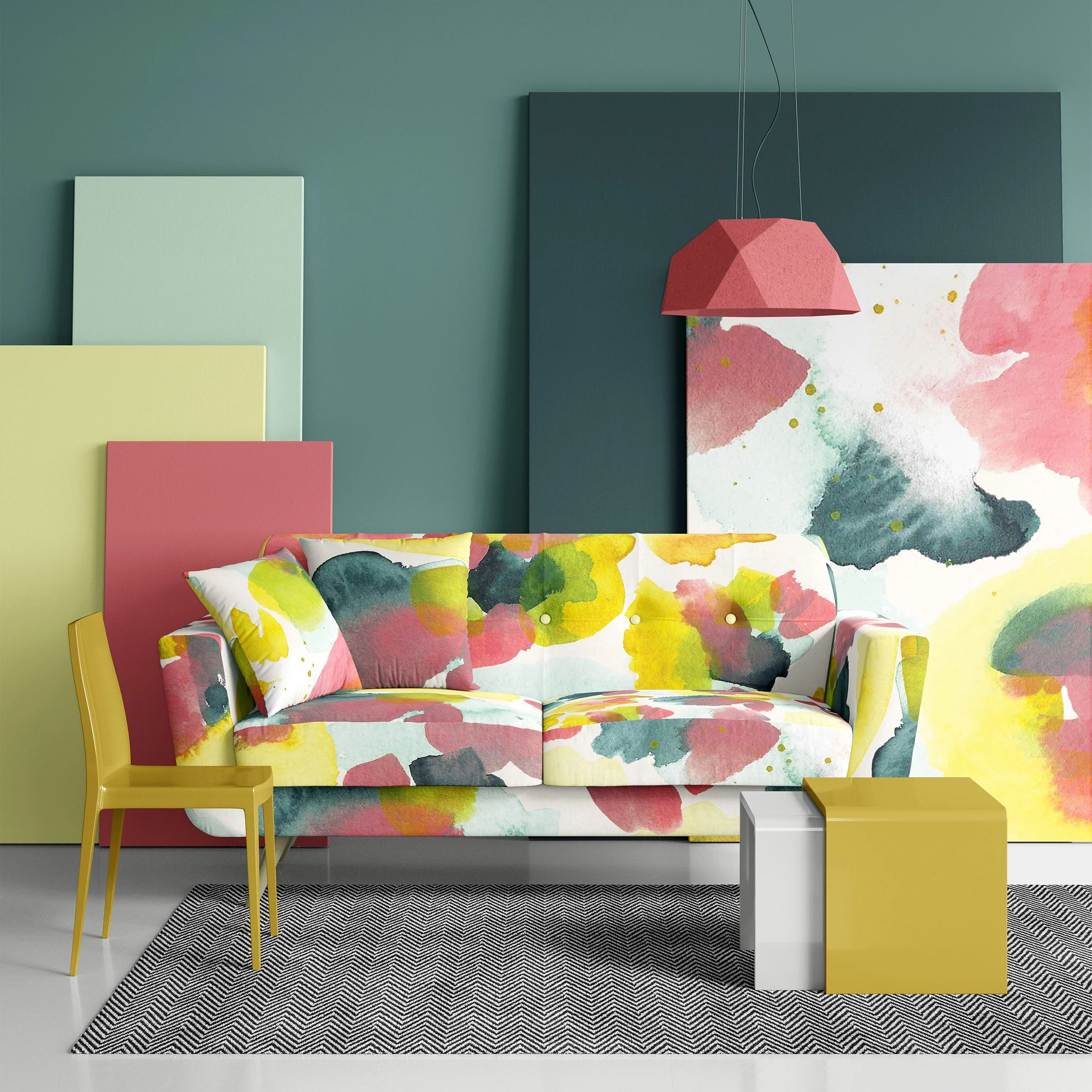 Abstract Blob Bits couch