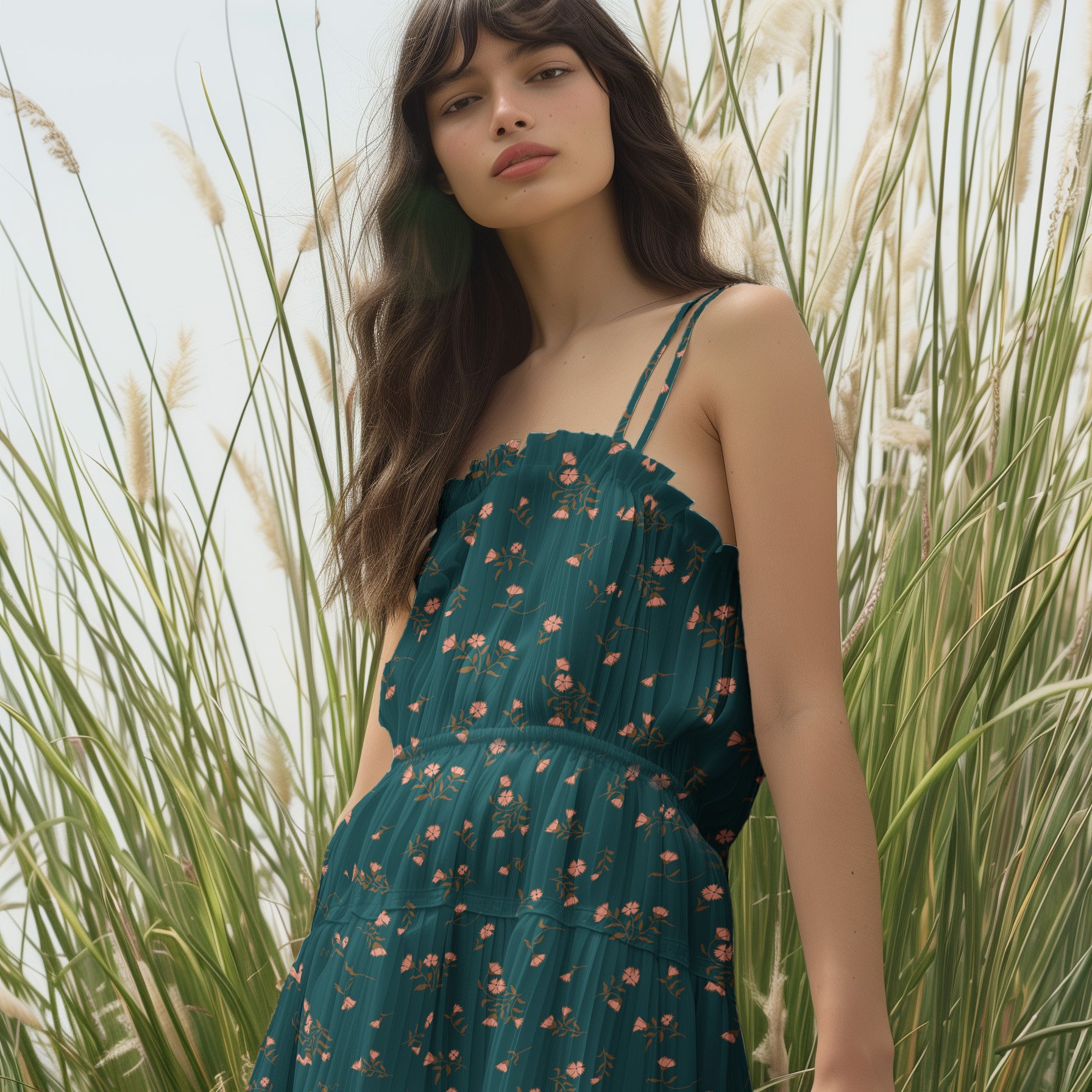 Mughal Boteh toss repeat pattern in emerald.