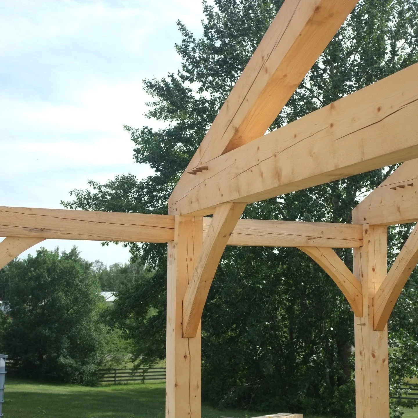 Making progress on this porch frame. Nice to have a client with equipment and a get 'er done attitude.