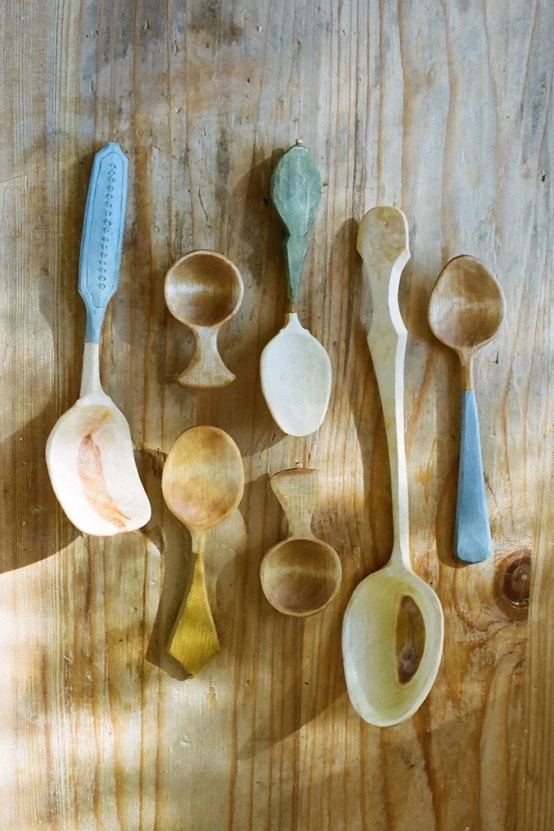 Carved wooden spoons