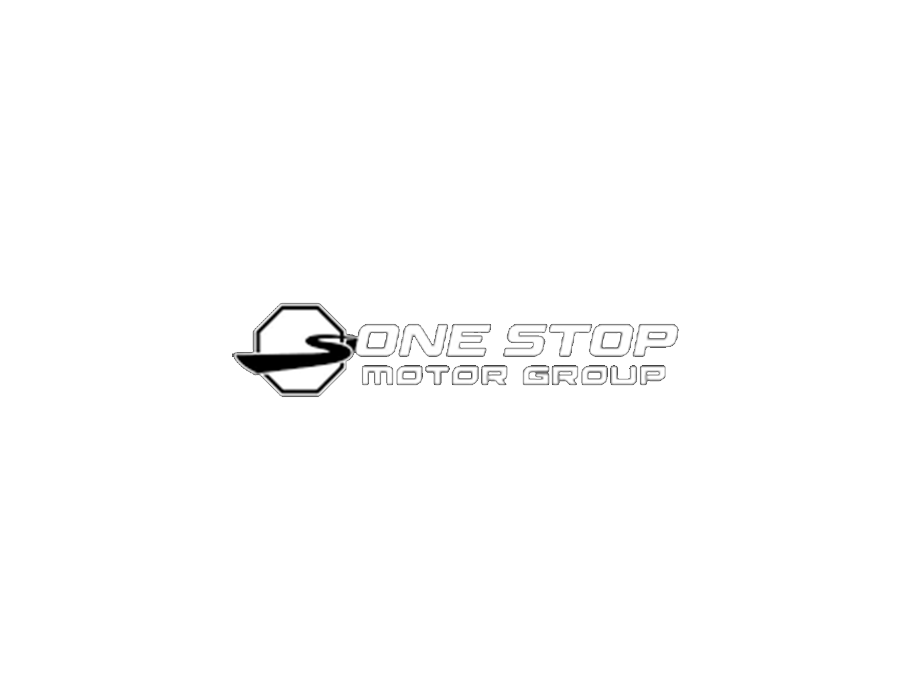 "One Stop Motor Group" logo with octagonal shape and stylized 'S' design.