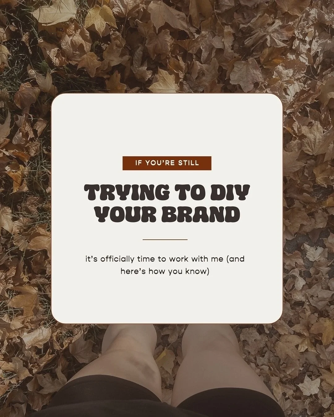 your DIY era is over and it&rsquo;s time to admit it 👀

look&mdash;I&rsquo;m not here to shame you for the Canva logo, we&rsquo;ve all been there. you started with what you had because you *had* to.

but somewhere between &ldquo;empowering&rdquo; an