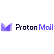 Proton Mail logo with a purple and blue abstract envelope icon and the text 'Proton Mail'