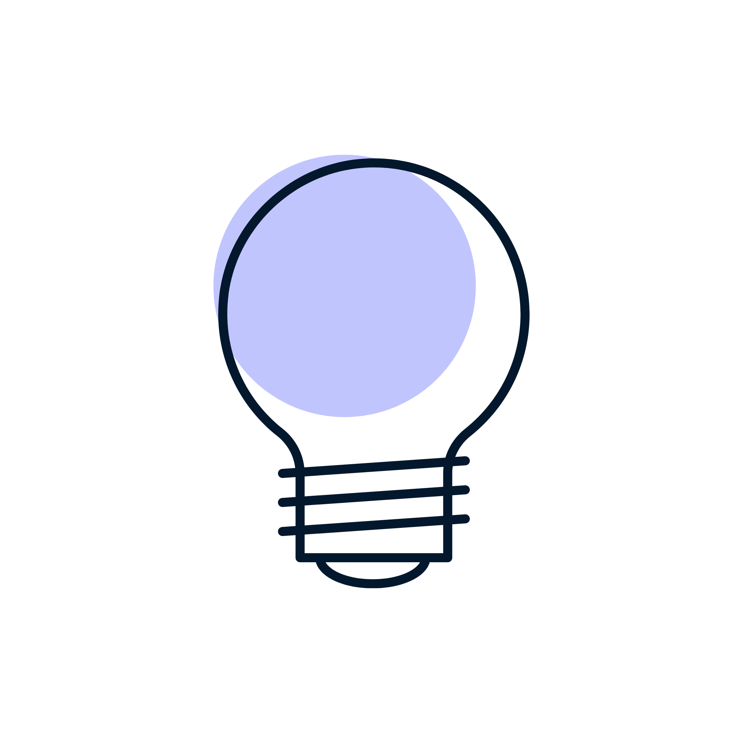 Line drawing of a light bulb with a filament inside, connected to a base and a power source shown below.