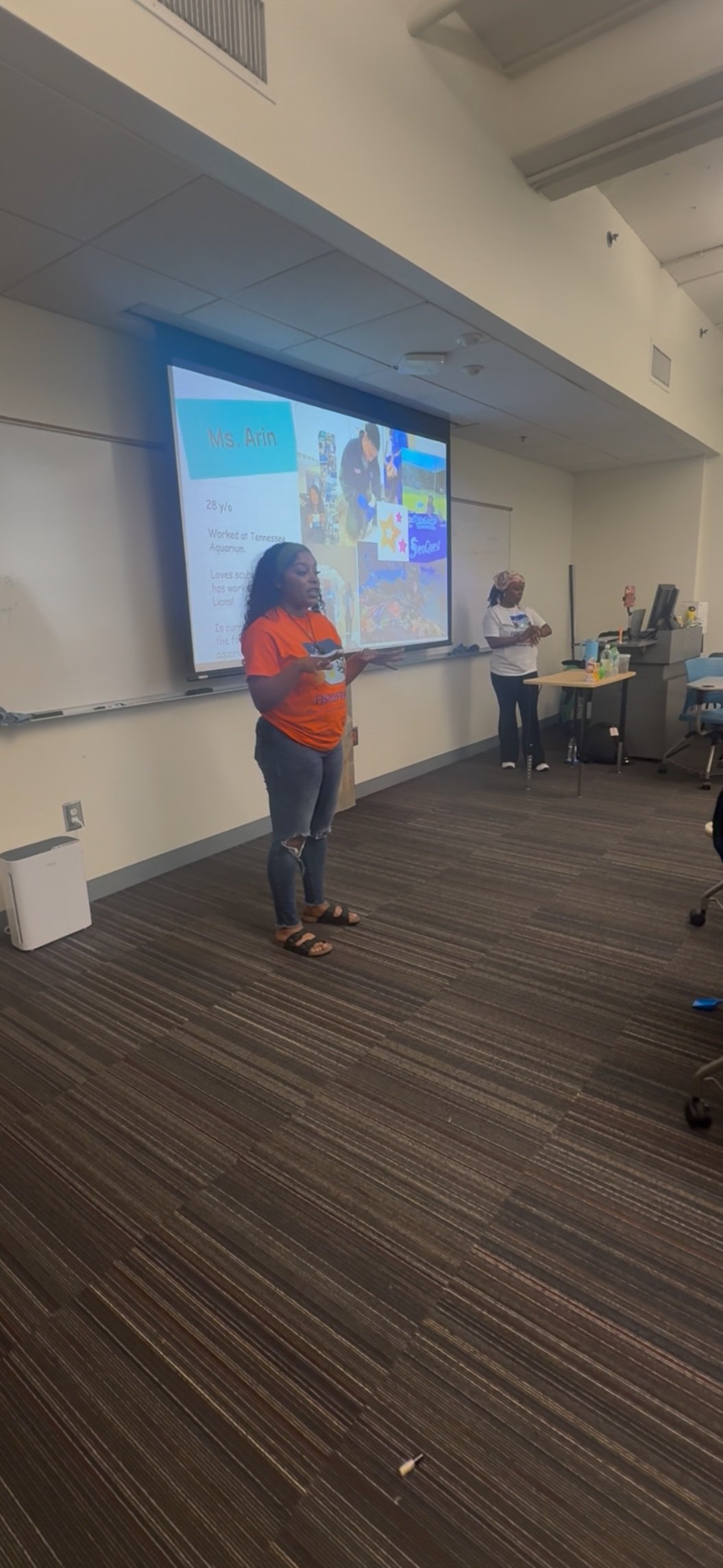 Ms. Arin introducing herself to Cool Girls Inc.