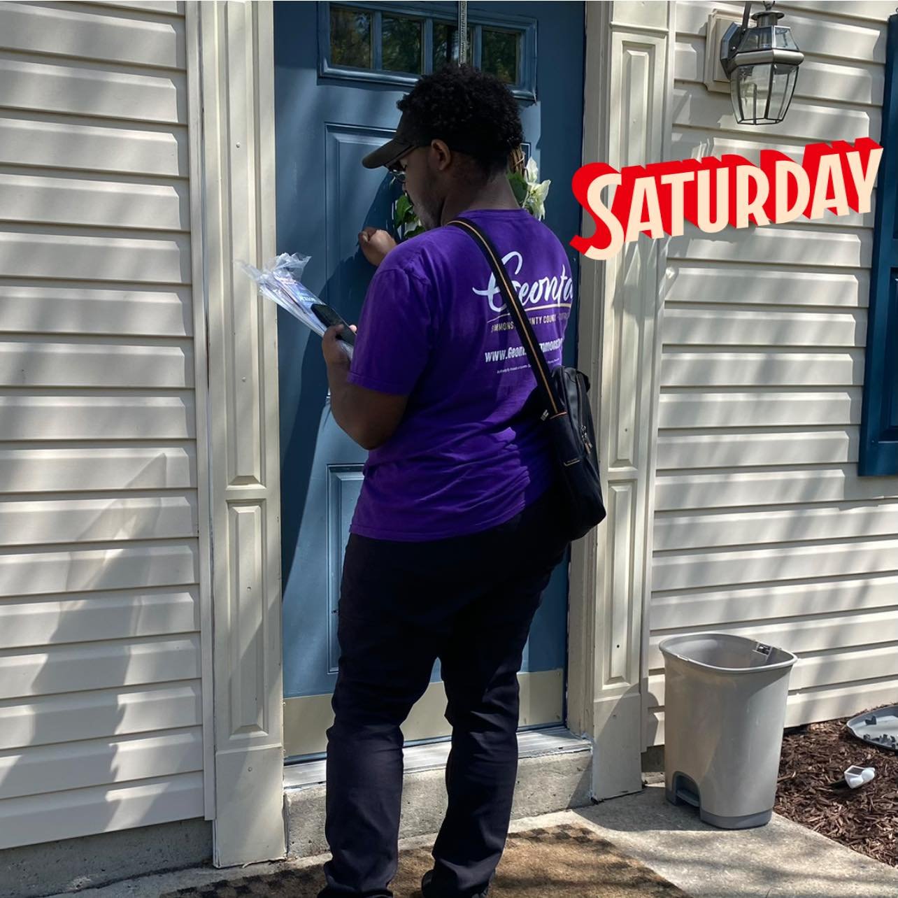 Beautiful Weather, Door Knocking &amp; Yard Signs Delivered! Couldn&rsquo;t ask for a more perfect Saturday. #GoWithGeonta 💛💜