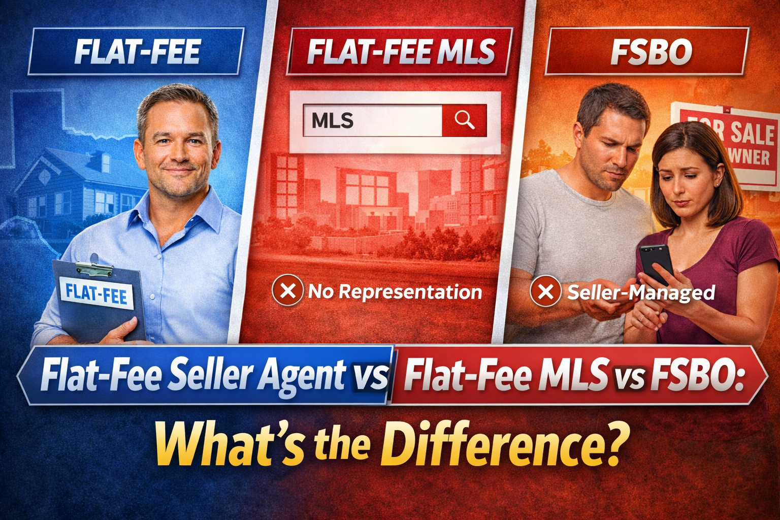 Flat-Fee Seller Agent vs Flat-Fee MLS vs FSBO in Texas