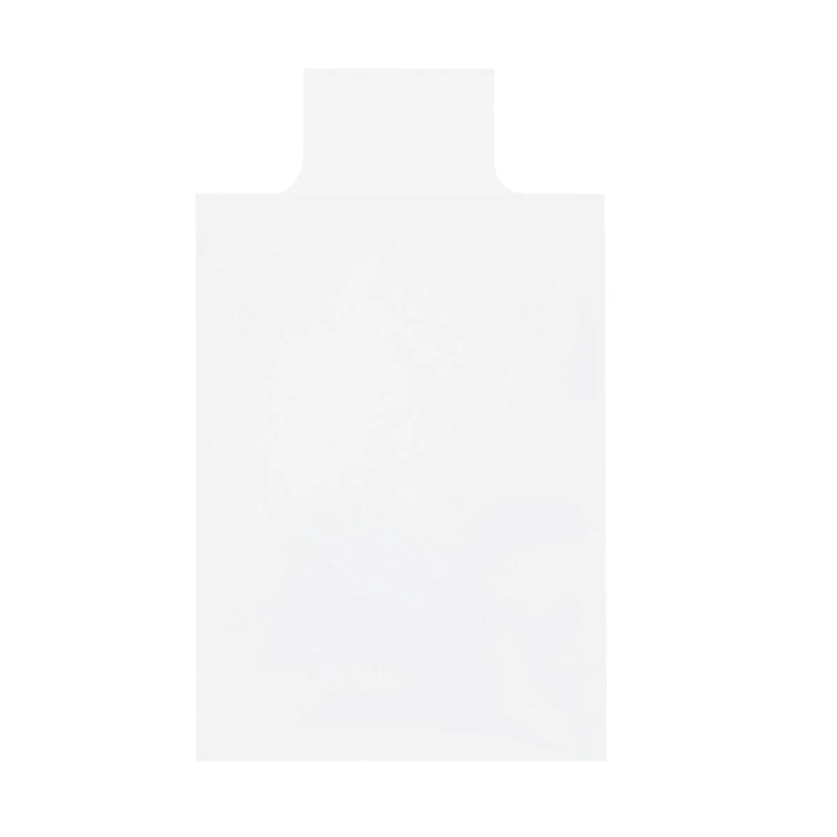 Close-up of an empty BCW clear card sleeve showing the built-in pull tab at the top.