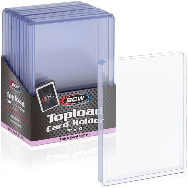 BCW 197pt toploaders, 10 per pack; one pack included.