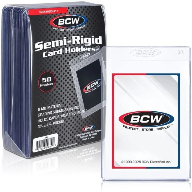 BCW No. 1 semi-rigid card holders, 50-count pack included in Collector Deluxe only.
