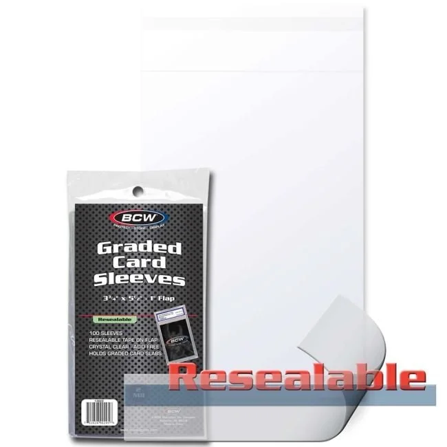 BCW resealable graded-card bags, 100-count pack included in Collector Deluxe only.
