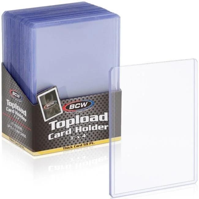 BCW 59pt toploaders, 25 per pack; one pack included.