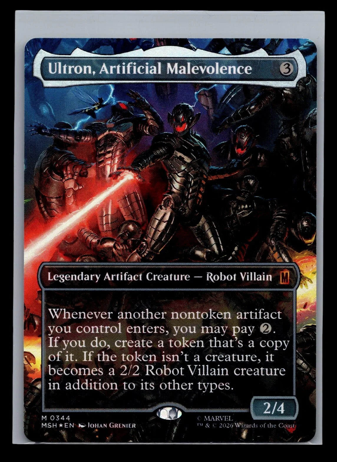 MTG Marvel Super Heroes Foil Ultron Artificial Malevolence #0344 Borderless