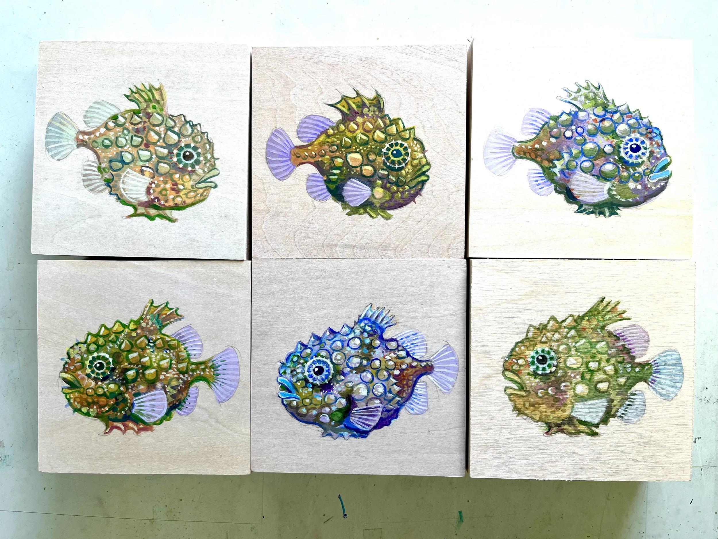 Lumpsuckers - acrylic paintings on canvas 2024 - AVAILABLE FOR PURCHASE