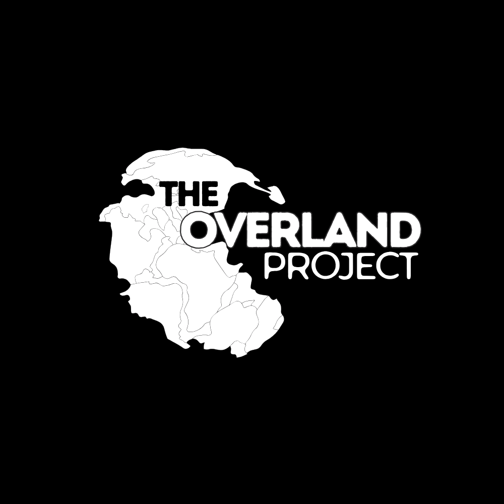 Logo for The Overland Project featuring a stylized map of South America with bold text.