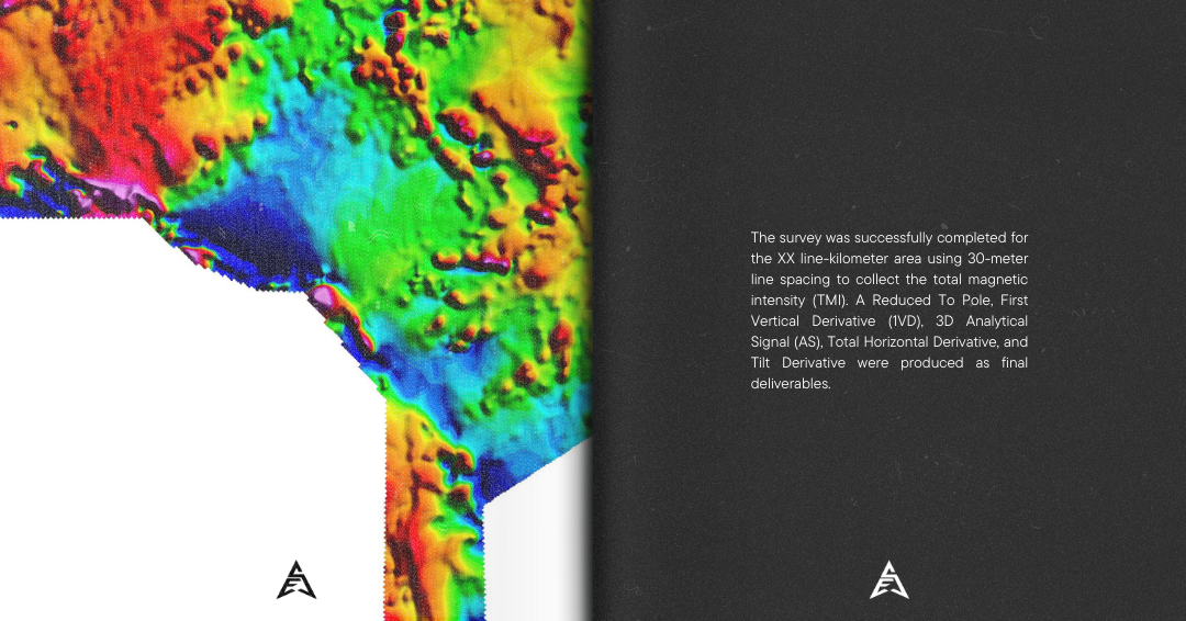 Open book showing colorful map or topographical image on the left page and scientific explanation on the right page, with a small logo at the bottom of each page.